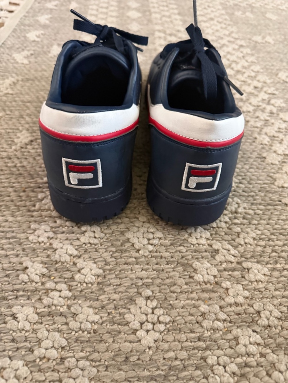 Fila Men's Navy Sneakers with Red & White Trim - Picture 2 of 4